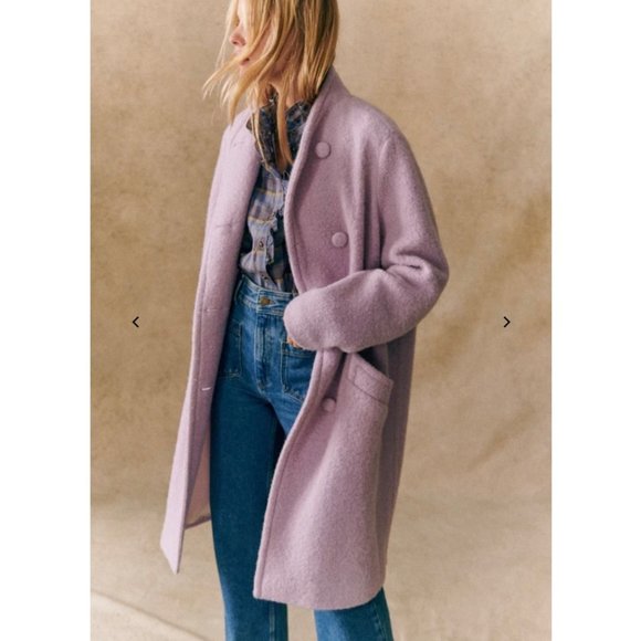 Sezane Jackets & Blazers - HARD TO FIND NWT SÉZANE ARSÈNE long COAT Pastel Lavender purple wool SZUS 10